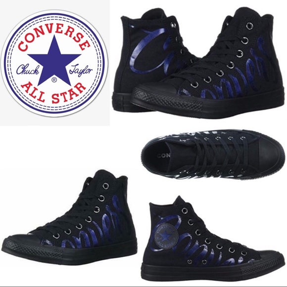 🆕⭐️ Chuck Taylor AS Logo Print Hi Top Trainer BLK - Picture 3 of 14